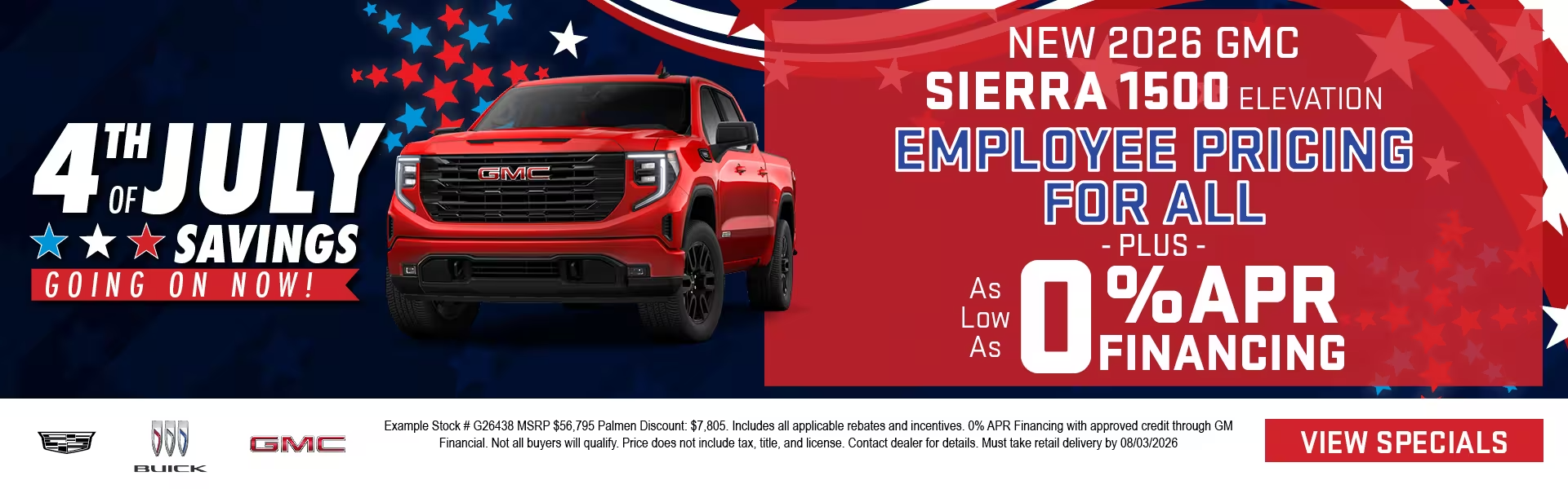 New 2026 Sierra 1500 Elevation - Employee Pricing for Everyone, Plus As Low As 0% APR Financing!